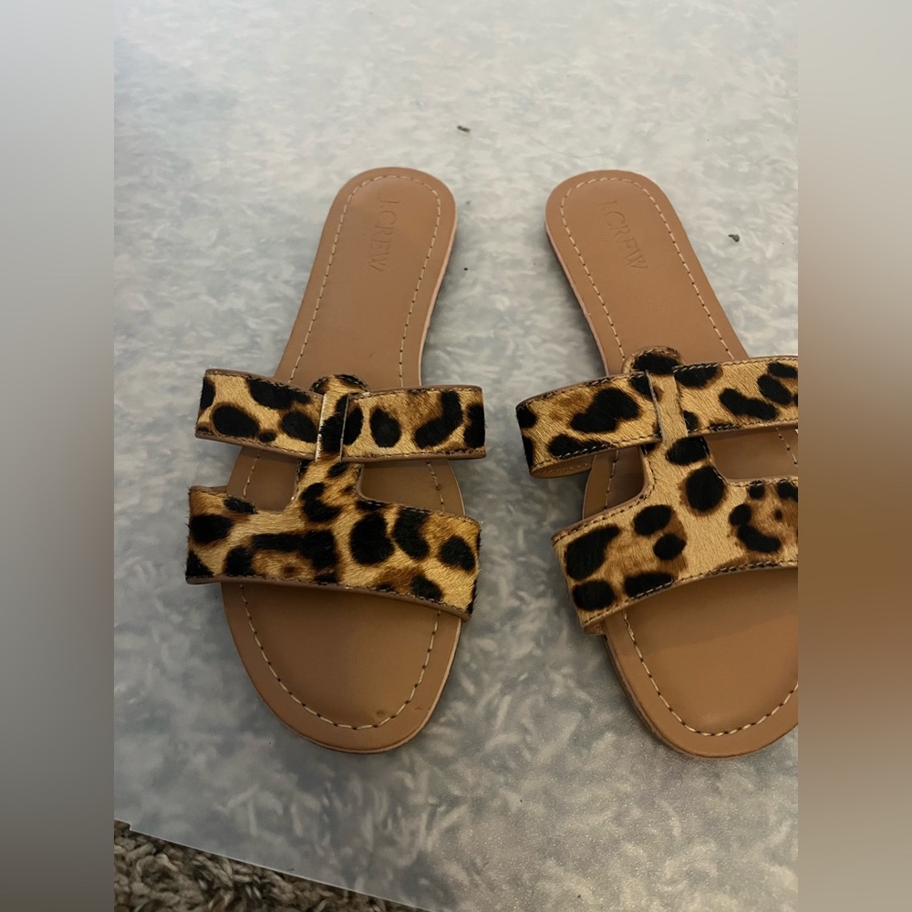 J. Crew Leopard Print Sandals